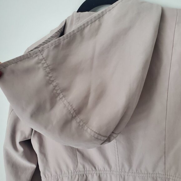 VILA CLOTHING Quality Women's Hooded Trench Coat Jacket Babydoll Loose Fit MED - Picture 8 of 12